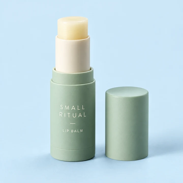 Small Ritual refillable mint-green lip balm