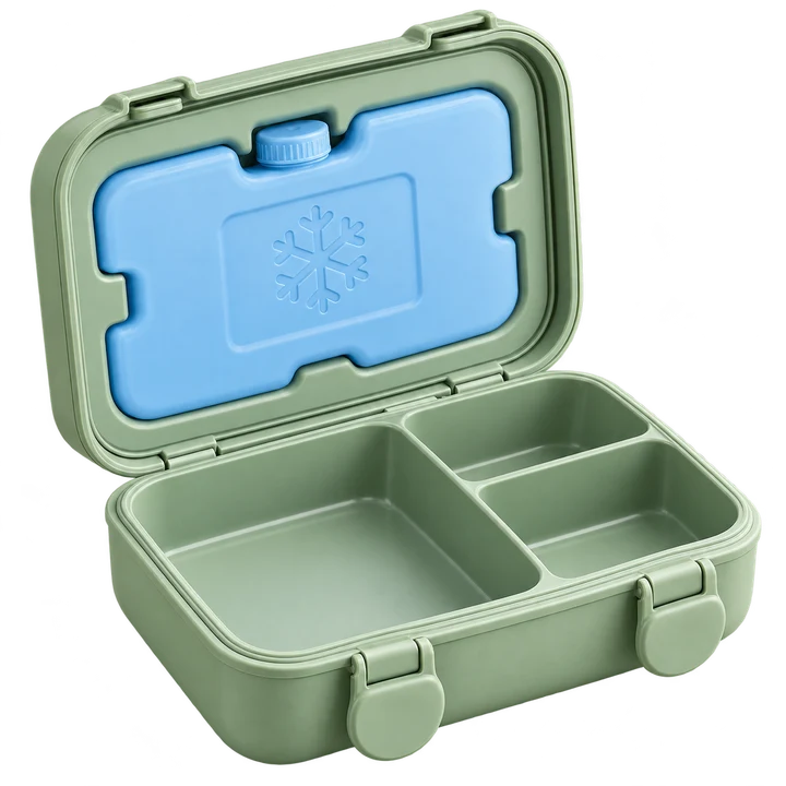 A kids’ lunchbox with a built-in ice pack