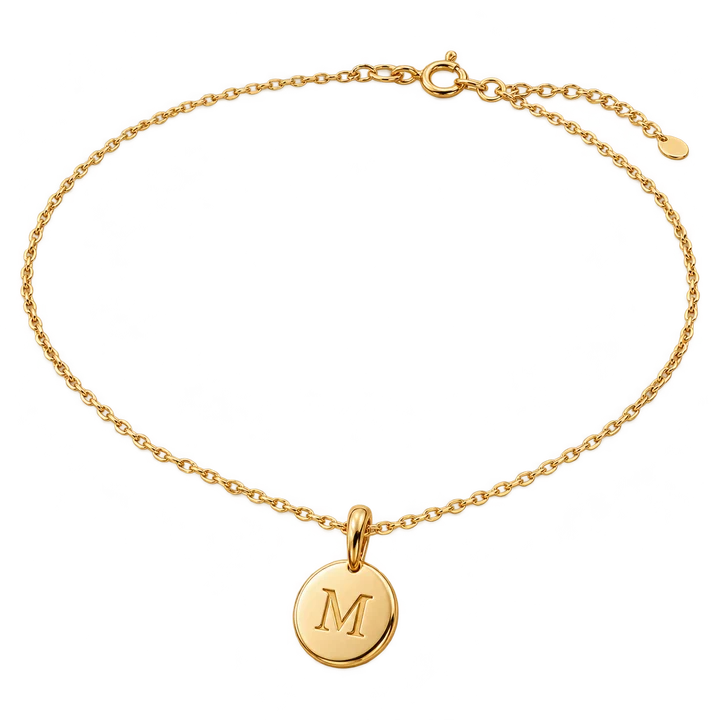 An engraved initial necklace