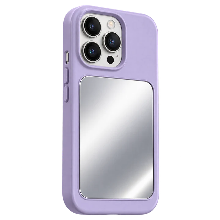 A phone case with a mirror on the back