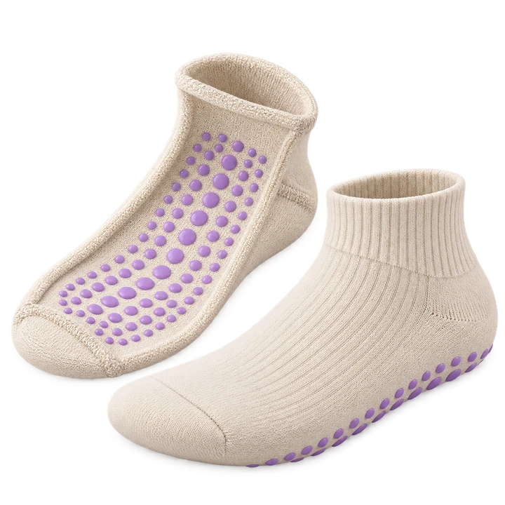 Pilates ankle socks with grips inside and out